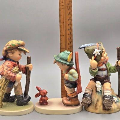 LOT 88: Hummel Figurines On Secret Path, Mountaineer, and Sensitive Hunter