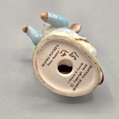 LOT 96: Vintage Department 56 Ceramic Grandma Bunny Rabbit, Beatrix Potter’s Peter Rabbit, and Tiny Talk Collection Caring Bunny Figurine...