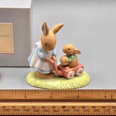 LOT 96: Vintage Department 56 Ceramic Grandma Bunny Rabbit, Beatrix Potter’s Peter Rabbit, and Tiny Talk Collection Caring Bunny Figurine...