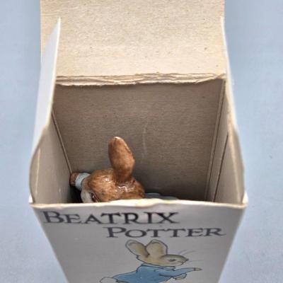 LOT 96: Vintage Department 56 Ceramic Grandma Bunny Rabbit, Beatrix Potter’s Peter Rabbit, and Tiny Talk Collection Caring Bunny Figurine...