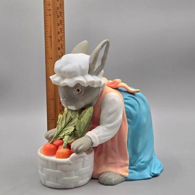 LOT 96: Vintage Department 56 Ceramic Grandma Bunny Rabbit, Beatrix Potter’s Peter Rabbit, and Tiny Talk Collection Caring Bunny Figurine...