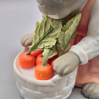 LOT 96: Vintage Department 56 Ceramic Grandma Bunny Rabbit, Beatrix Potter’s Peter Rabbit, and Tiny Talk Collection Caring Bunny Figurine...