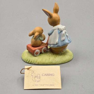 LOT 96: Vintage Department 56 Ceramic Grandma Bunny Rabbit, Beatrix Potter’s Peter Rabbit, and Tiny Talk Collection Caring Bunny Figurine...