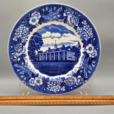 LOT 98: Staffordshire Ware Plate Mount Vernon, Vintage Franklin Mint Bill Bell Two By Two, Lenox Mayence Bowl, and More