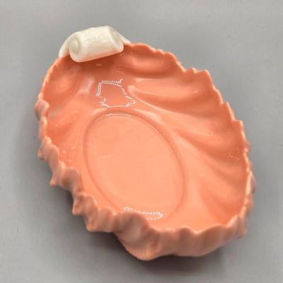 LOT 99: Lenox Ceramic Greenfield Candlestick Holders, Windsor Collection Candlesticks, and Vintage Pink Acanthus Leaf Bowl