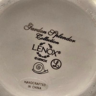 LOT 121: Vintage Lenox China Garden Splendor Butterfly Teapot, Creamer, and Sugar Set