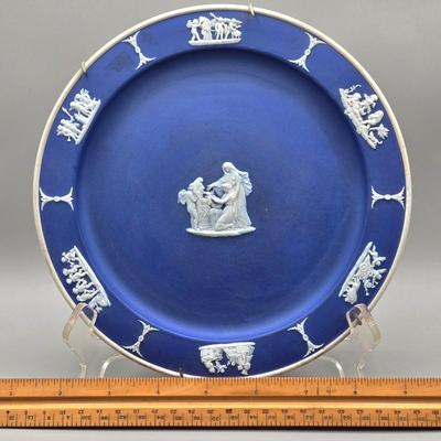 LOT 123: Antique Wedgwood Jasperware Plate and Multiple Spill Vases