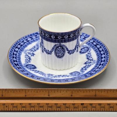 LOT 124: Wedgwood Blue Jasperware Cup and Saucer, 2 Small Pitchers, and More