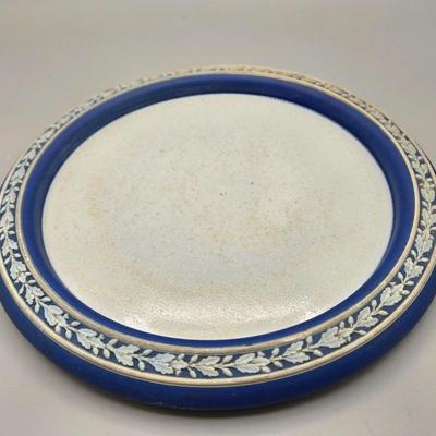 LOT 125: Wedgwood Dark Cobalt Blue Jasperware Cheese Dome with Underplate