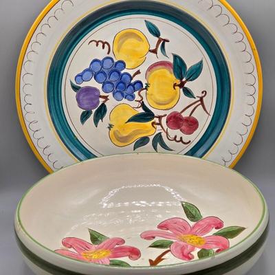 LOT 130: Vintage Stangl Pottery Fruit Serving Platter and Stangl Prelude Serving Bowl