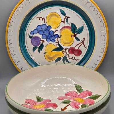 LOT 130: Vintage Stangl Pottery Fruit Serving Platter and Stangl Prelude Serving Bowl