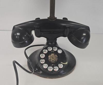 LOT 136: Vintage Rotary Dial Phone Lamp