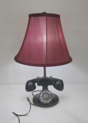 LOT 136: Vintage Rotary Dial Phone Lamp