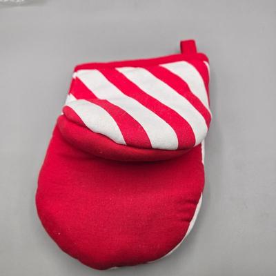 LOT 140: All Things Christmas, Including Glass Jar Filled with 1970s Wooden Christmas Ornaments, Vintage Santa Candle, 56x52 Tablecloth,...