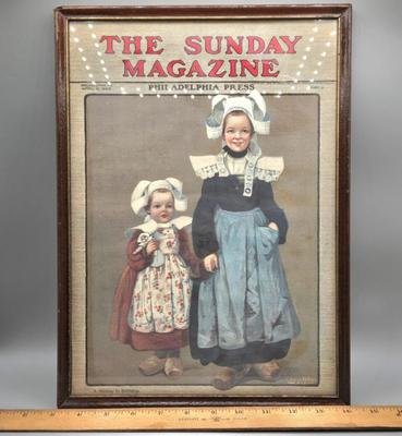 LOT 142: 5 Folk Art Rooster Napkins, 2 Crocheted Pot Holders, Ceramic Kissing Dutch Figurines, Vintage Figgjo Flint Norway Pitcher, and More