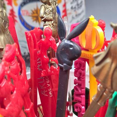 LOT 143: Vintage Old Rip Van Winkle New Jersey Bicentennial Cumberland Porcelain Decanter, 1960's Tired Business Highball Glass,...