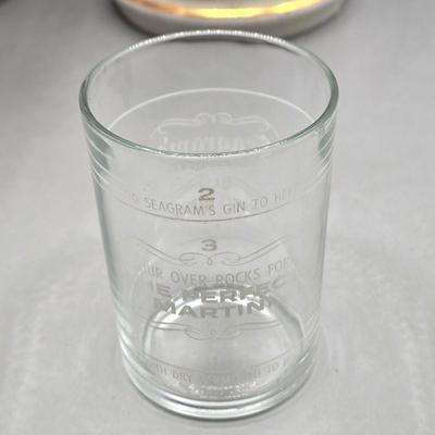 LOT 143: Vintage Old Rip Van Winkle New Jersey Bicentennial Cumberland Porcelain Decanter, 1960's Tired Business Highball Glass,...