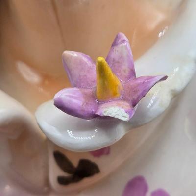 LOT 144: Vintage Lady Head Vase, 6 Royal Worcester Evesham Vale Ramekins, Picture Frame, Linen Napkins, Pottery Barn Salad Serving...