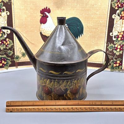 LOT 145: Vintage Terra Cotta Bread Warming Stone, Rooster Trivet, Vintage Rooster and Hen Ceramic Salt and Pepper Shakers, Beswick Figure...