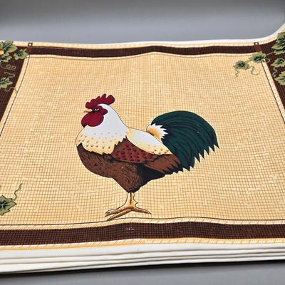 LOT 145: Vintage Terra Cotta Bread Warming Stone, Rooster Trivet, Vintage Rooster and Hen Ceramic Salt and Pepper Shakers, Beswick Figure...