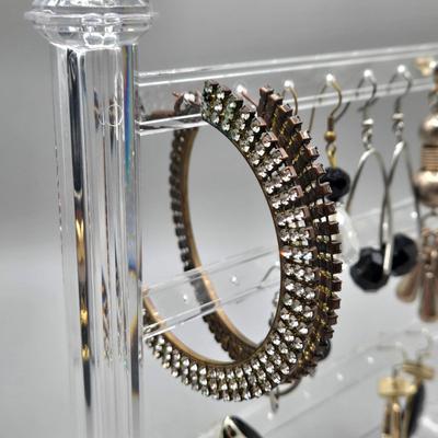 LOT 146J: Vintage Black with Silver-tone and Gold-tone Jewelry, Including Multiple Pierced Earrings and More