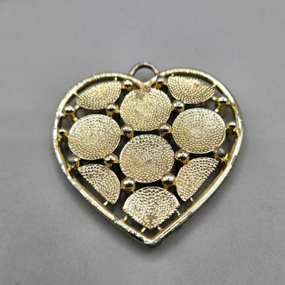 LOT 152J: Gold-tone Necklaces with Heart Charms and More