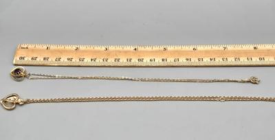 LOT 152J: Gold-tone Necklaces with Heart Charms and More