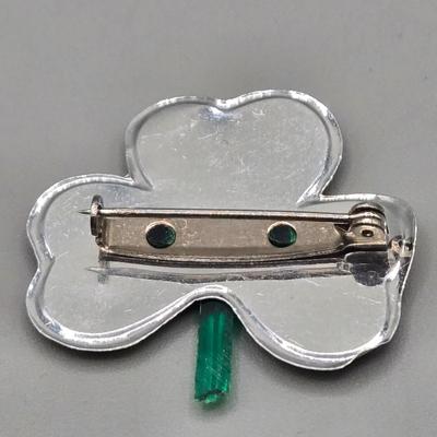 LOT 153J: Variety of Vintage Clip and Pierced Earrings and Pins Including Fall Leaves, Shamrocks, Holly, Bugs Bunny Santa, and More