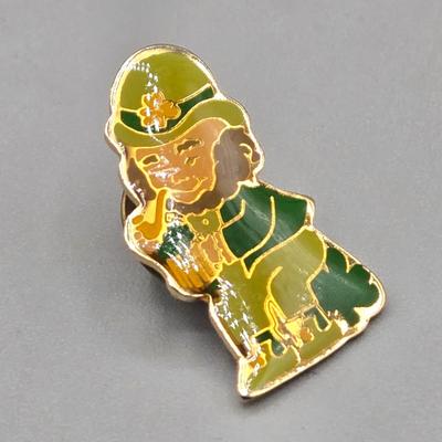 LOT 153J: Variety of Vintage Clip and Pierced Earrings and Pins Including Fall Leaves, Shamrocks, Holly, Bugs Bunny Santa, and More