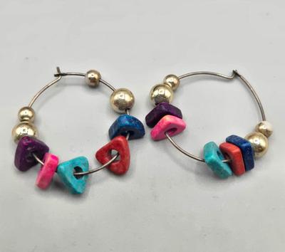 LOT 154J: Polished Stone Necklaces, Bangle Bracelets, and 2 Pairs of Pierced Earrings