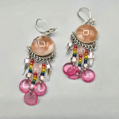 LOT 154J: Polished Stone Necklaces, Bangle Bracelets, and 2 Pairs of Pierced Earrings