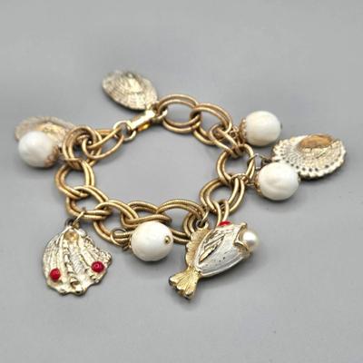 LOT 156J: Alex and Ani Silver-tone Mermaid Necklace and Shell and Beach Themed Charm Bracelets