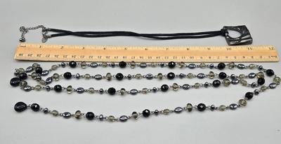 LOT 157J: Black and Silver-tone Bracelets and Necklaces