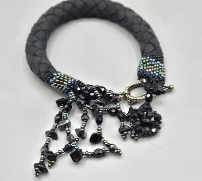 LOT 157J: Black and Silver-tone Bracelets and Necklaces