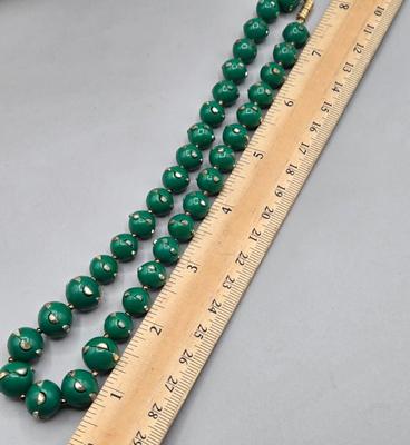 LOT 158J: Green Bead Necklace, Yellow Enamel Bangle Bracelet, and More