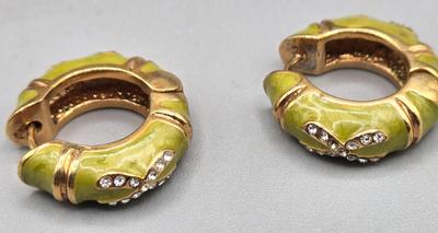 LOT 158J: Green Bead Necklace, Yellow Enamel Bangle Bracelet, and More