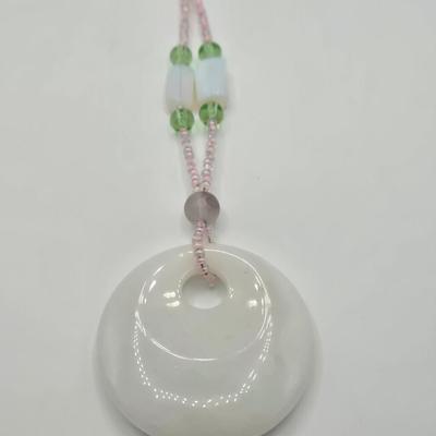 LOT 160J: Polished Stone Necklaces, Gold and Silver Colored Bead Necklace, and Multi Colored Faux Gemstone Bracelet