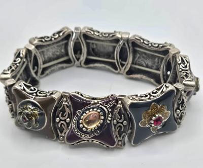 LOT 160J: Polished Stone Necklaces, Gold and Silver Colored Bead Necklace, and Multi Colored Faux Gemstone Bracelet