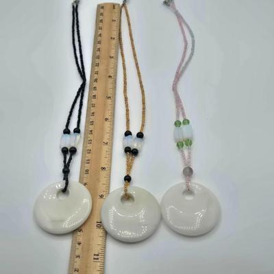 LOT 160J: Polished Stone Necklaces, Gold and Silver Colored Bead Necklace, and Multi Colored Faux Gemstone Bracelet