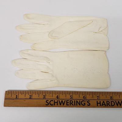 LOT 161: Framed Sunday Magazine Print with Prince Albert Tobacco Ad, Vintage Plastic Woven Sewing Box with Ladies Gloves & Lace Shawls