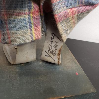 LOT 164: Sticks Signed "Follow Your Heart" Mirror, Folk Art Rabbit by Edna Young, "The Law of Love" Embroidery &...