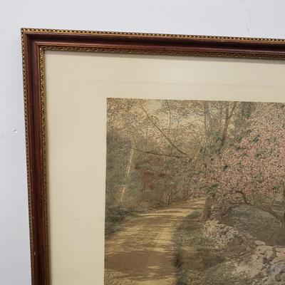 LOT 165: Framed & Signed Wallace Nutting "Honeymoon Stroll" Print