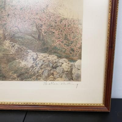 LOT 165: Framed & Signed Wallace Nutting "Honeymoon Stroll" Print