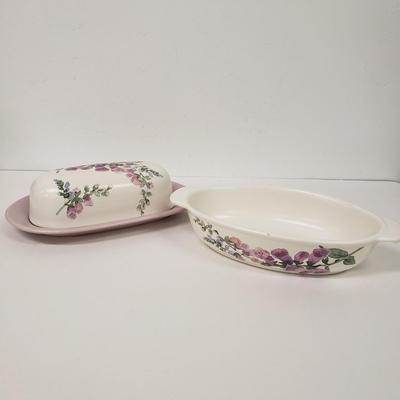 LOT 167: Assorted Pfaltzgraff Cape May Floral Serving Pieces