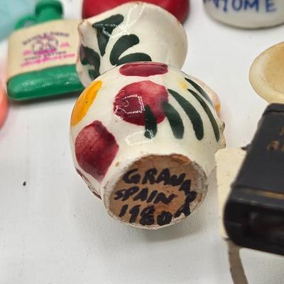 LOT 172J: Vintage Wooden Game Pieces, Miniature Doll Accessories, Plastic Charms, and More