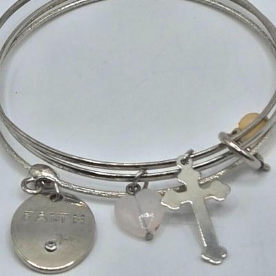 LOT 173J: Silver-tone Jewelry Including Rhinestone Turtle Clamper Bracelet, Bib Necklace, Multiple Bangle and Cuff Bracelets, and More