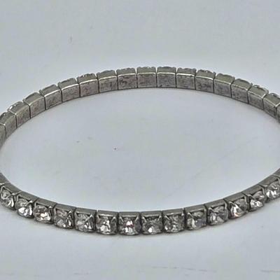 LOT 173J: Silver-tone Jewelry Including Rhinestone Turtle Clamper Bracelet, Bib Necklace, Multiple Bangle and Cuff Bracelets, and More