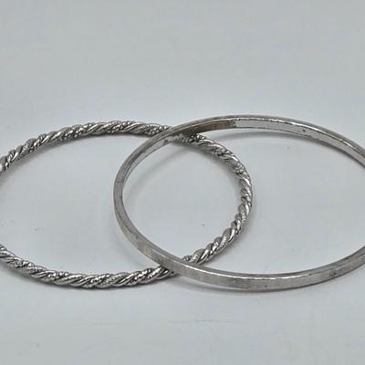 LOT 173J: Silver-tone Jewelry Including Rhinestone Turtle Clamper Bracelet, Bib Necklace, Multiple Bangle and Cuff Bracelets, and More