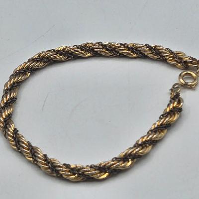 LOT 174J: Variety of Gold-tone Stretch and Clasp Bracelets