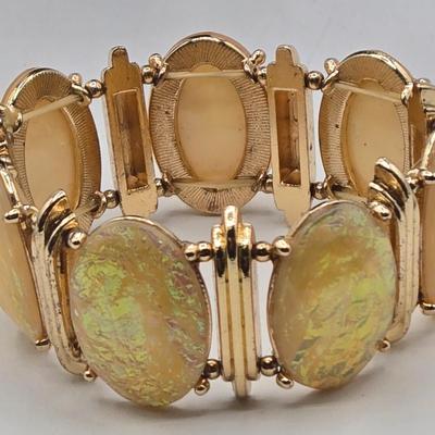 LOT 174J: Variety of Gold-tone Stretch and Clasp Bracelets